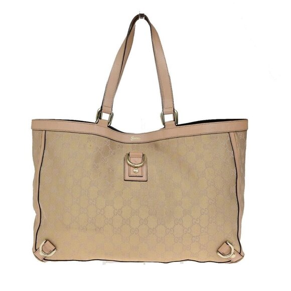 GUCCI Abbey GG pattern Shoulder Hand Bag Metalic Canvas Leather Pink GHW 36ED813 - Picture 1 of 16